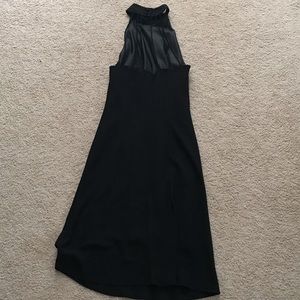 High Neck Black Flowy Dress